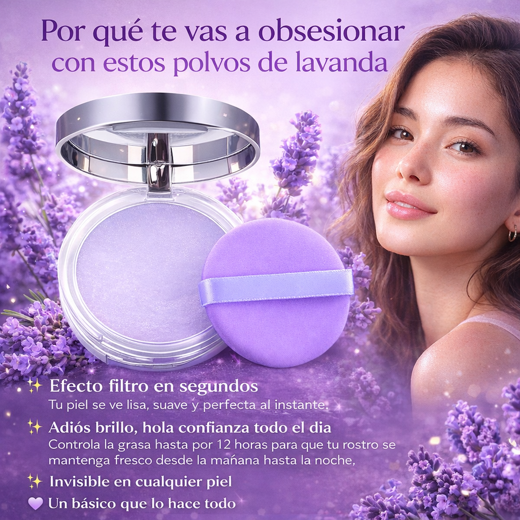 Nuevo Polvo Matificante Coreano De Lavanda - Efecto Filtro